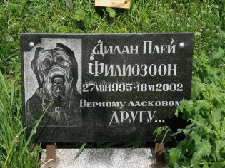 Табличка гранітна для домашніх тварин з портретом і написом